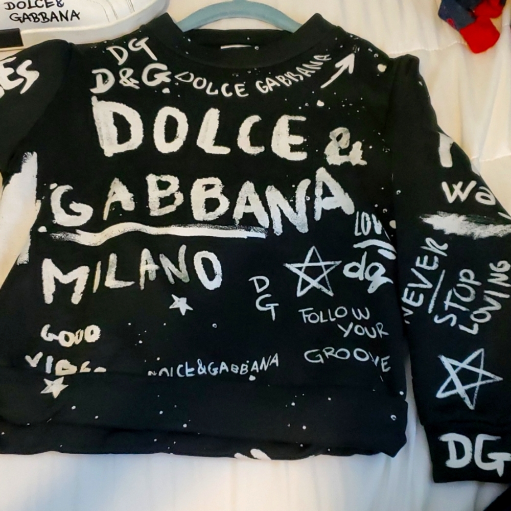 DOLCE & GABBANABlack Graffiti Logo Sweatshirt - 6 year